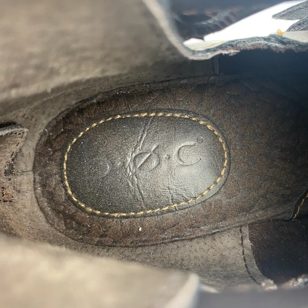 b.o.c. Born Concept Womens Brown Faux Leather Moto Buckle Ankle Boots‎ 8.5M